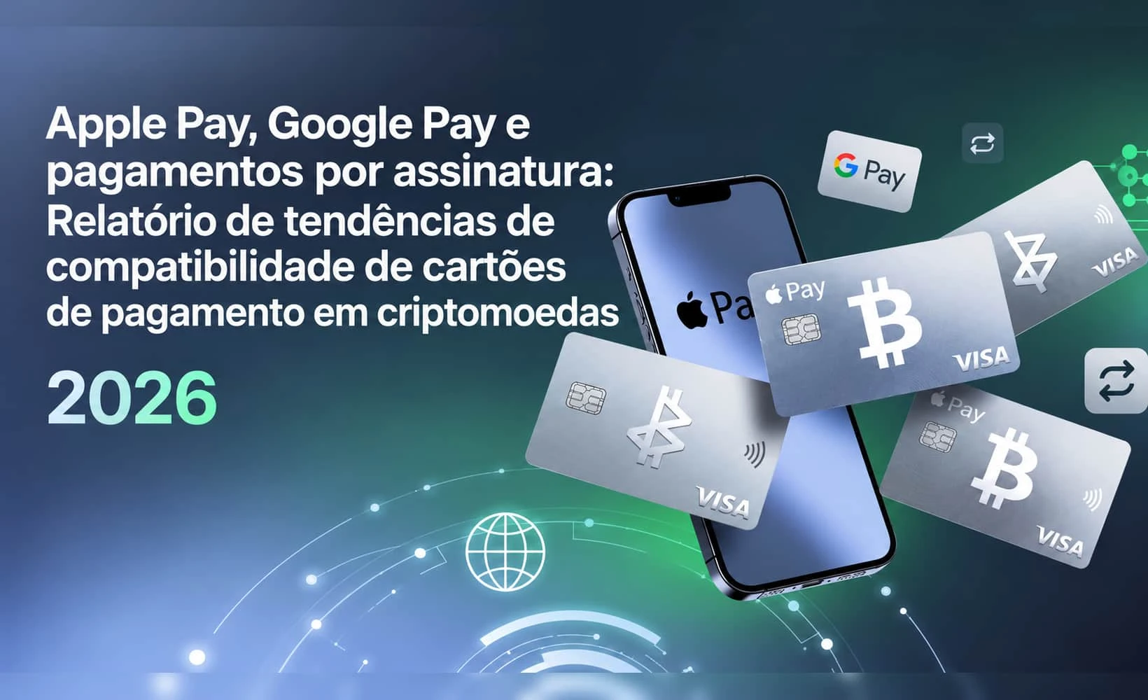 Gráfico de tendências de compatibilidade de cartões cripto com Apple Pay e Google Pay