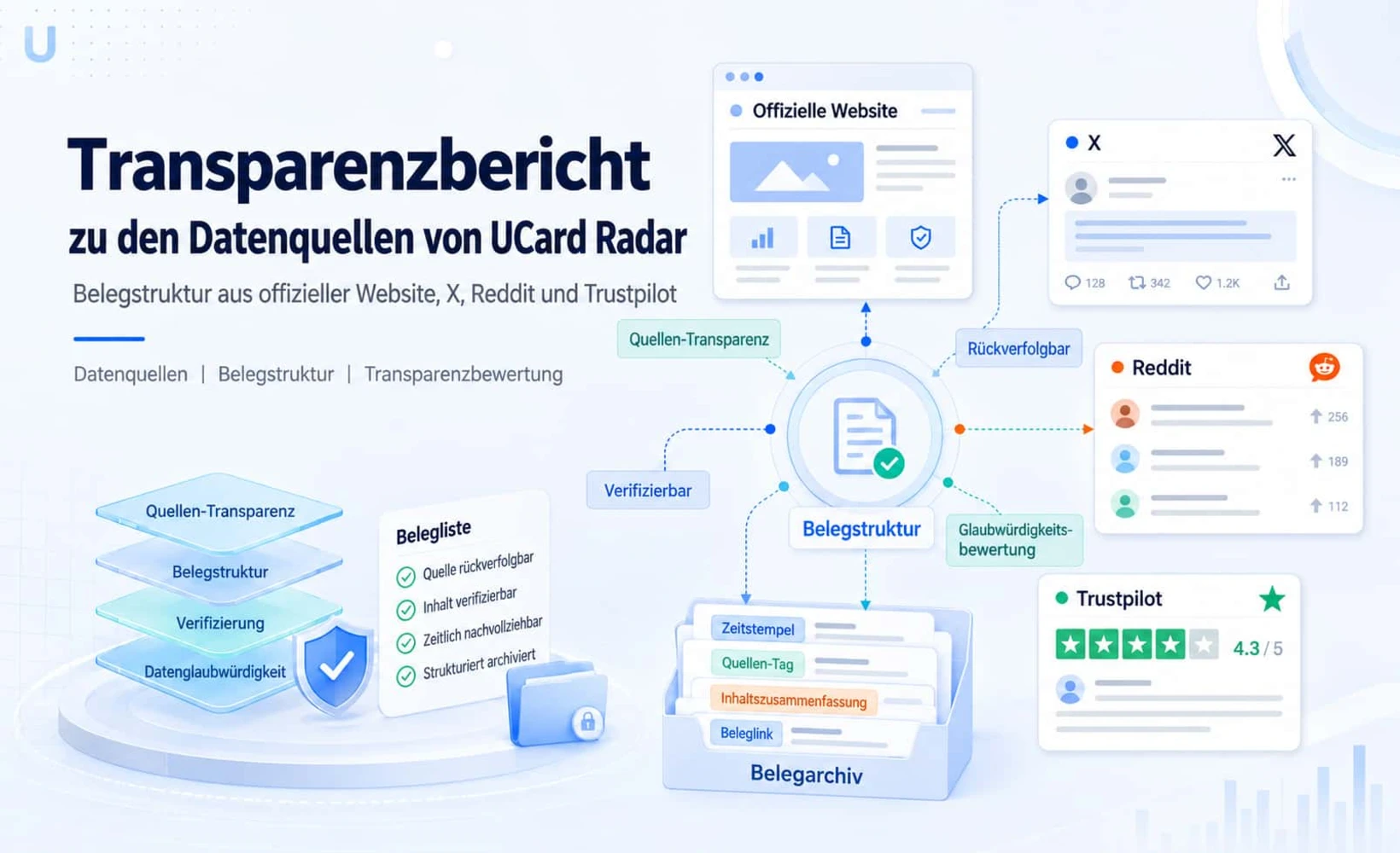 Titelbild des Transparenzberichts zu den Datenquellen von UCard Radar
