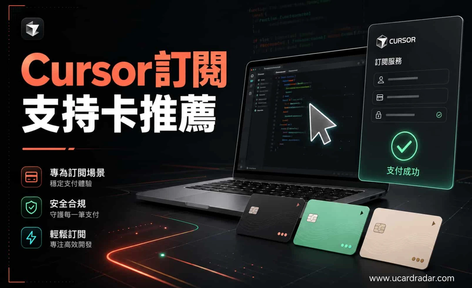 Cursor訂閱支付卡推薦:銀行卡和U卡選擇指南