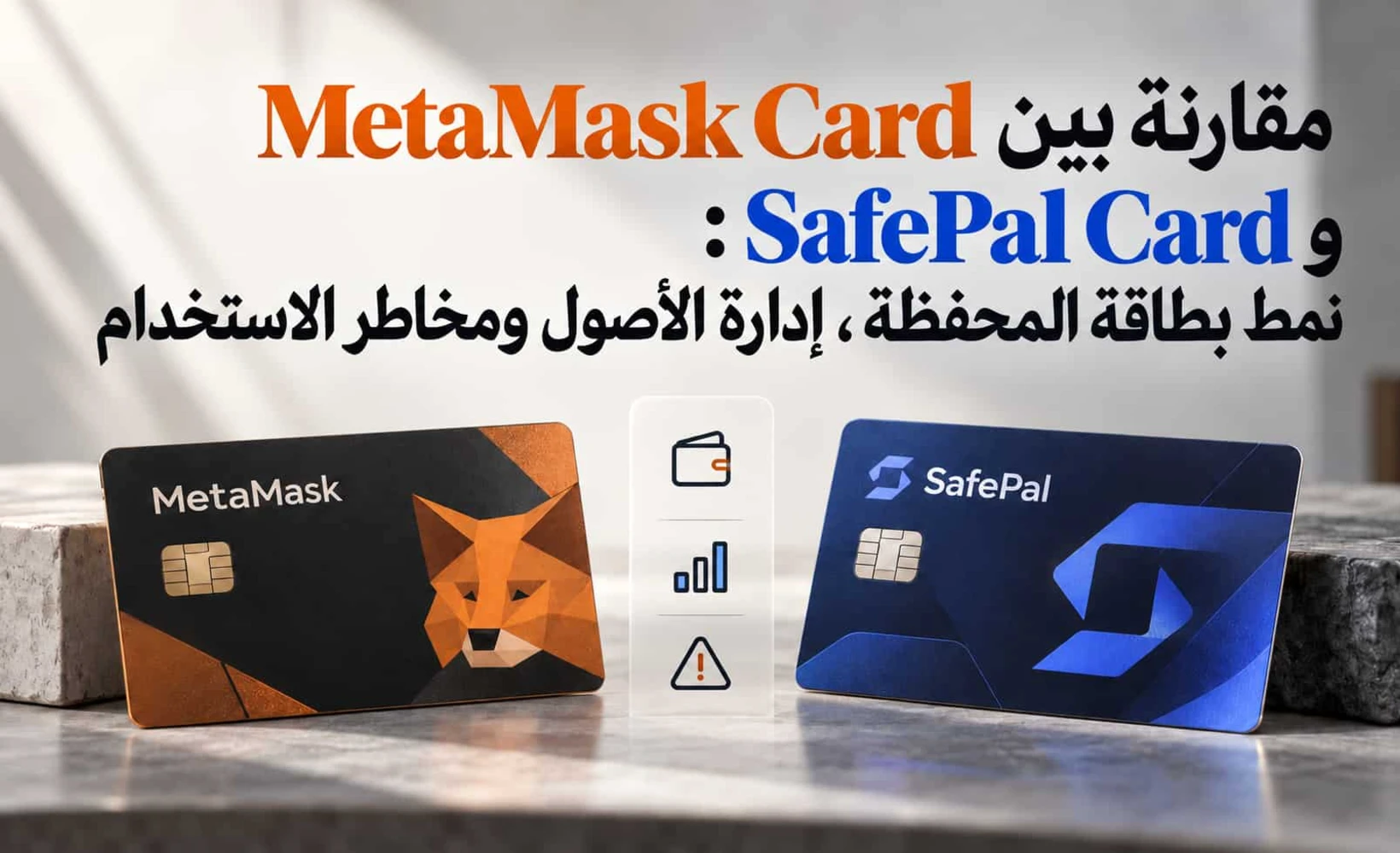 رسم مقارنة بين MetaMask Card وSafePal Card