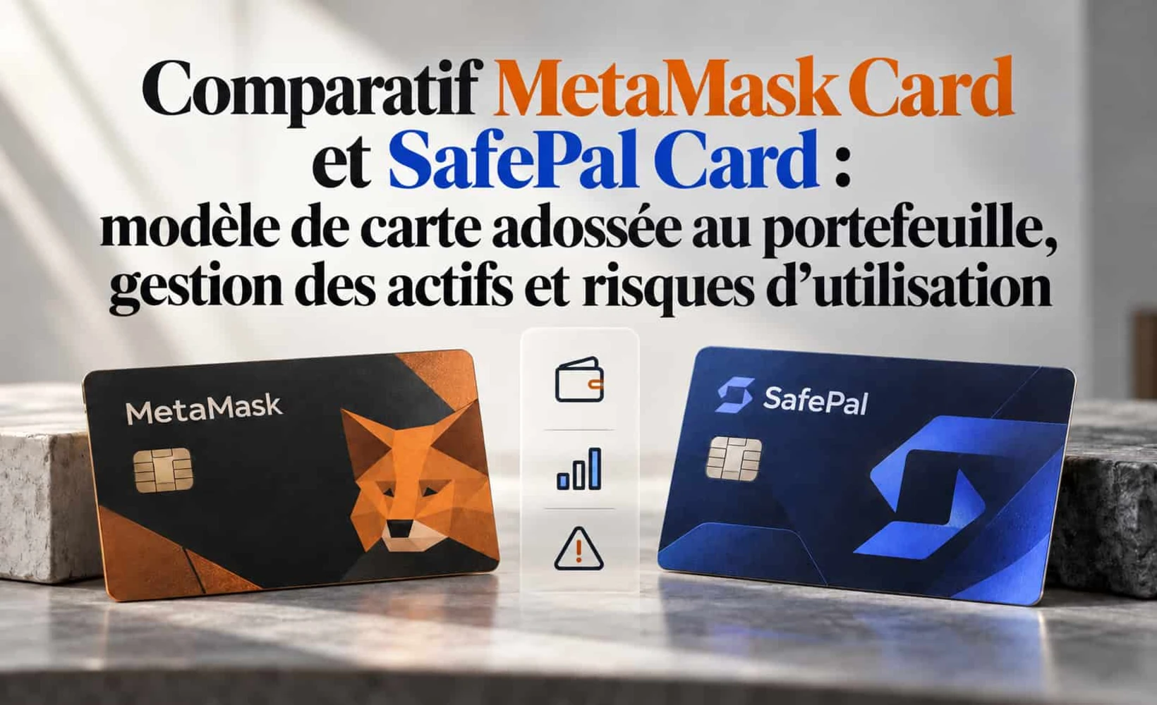 Graphique comparatif de MetaMask Card et SafePal Card