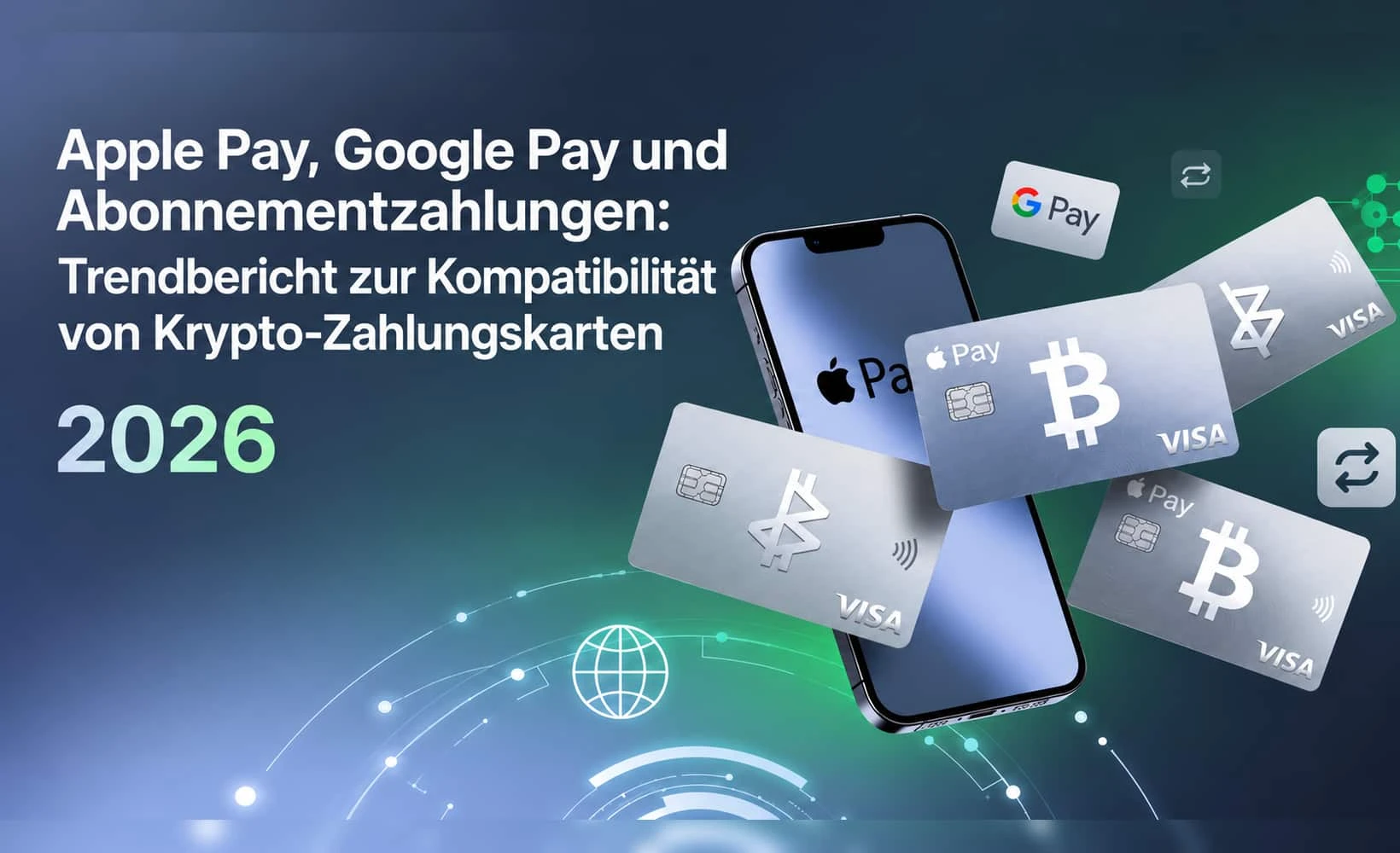 Trenddiagramm zur Apple-Pay- und Google-Pay-Kompatibilität von Krypto-Zahlungskarten