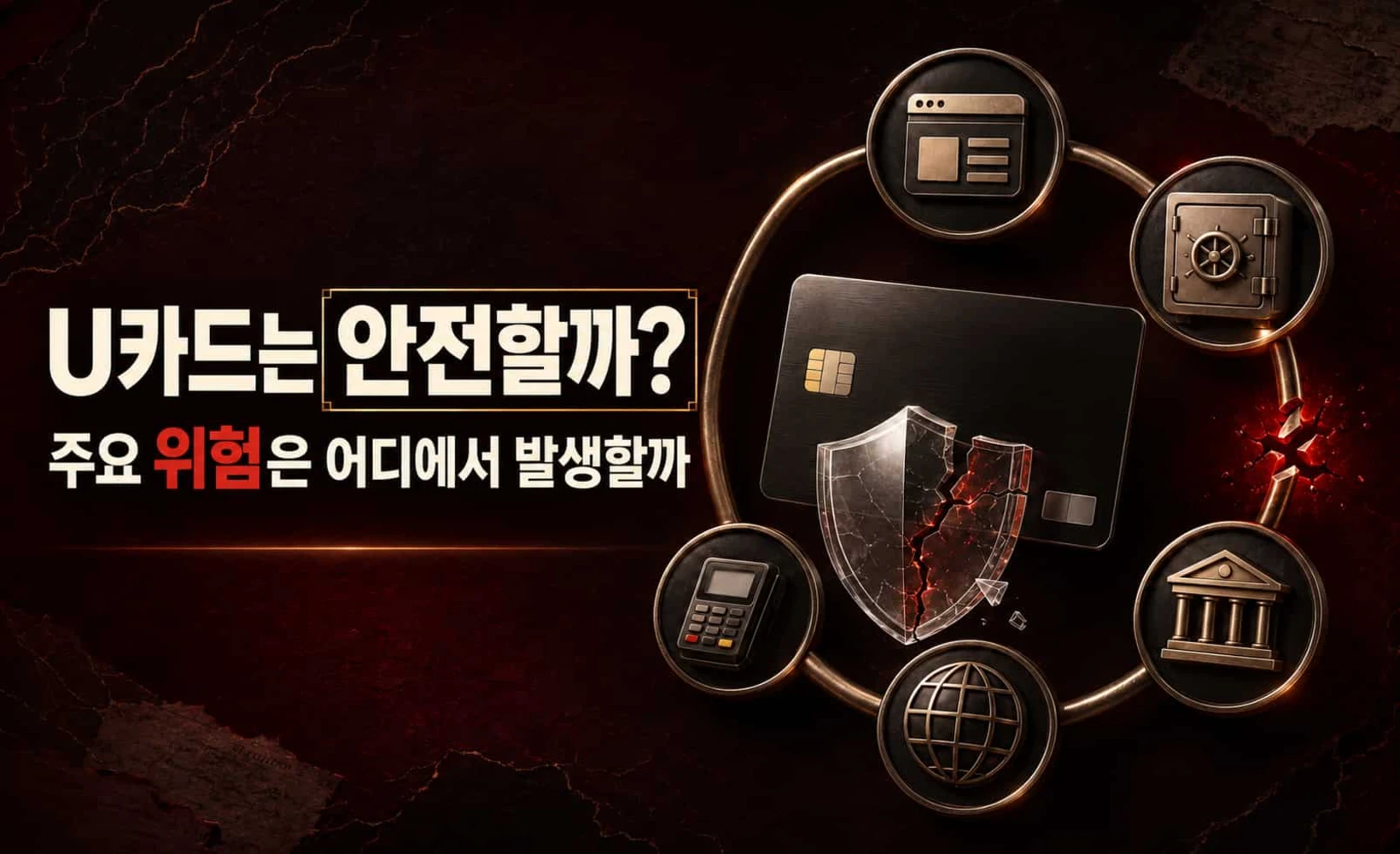 U카드 보안 위험 분석을 보여주는 일러스트