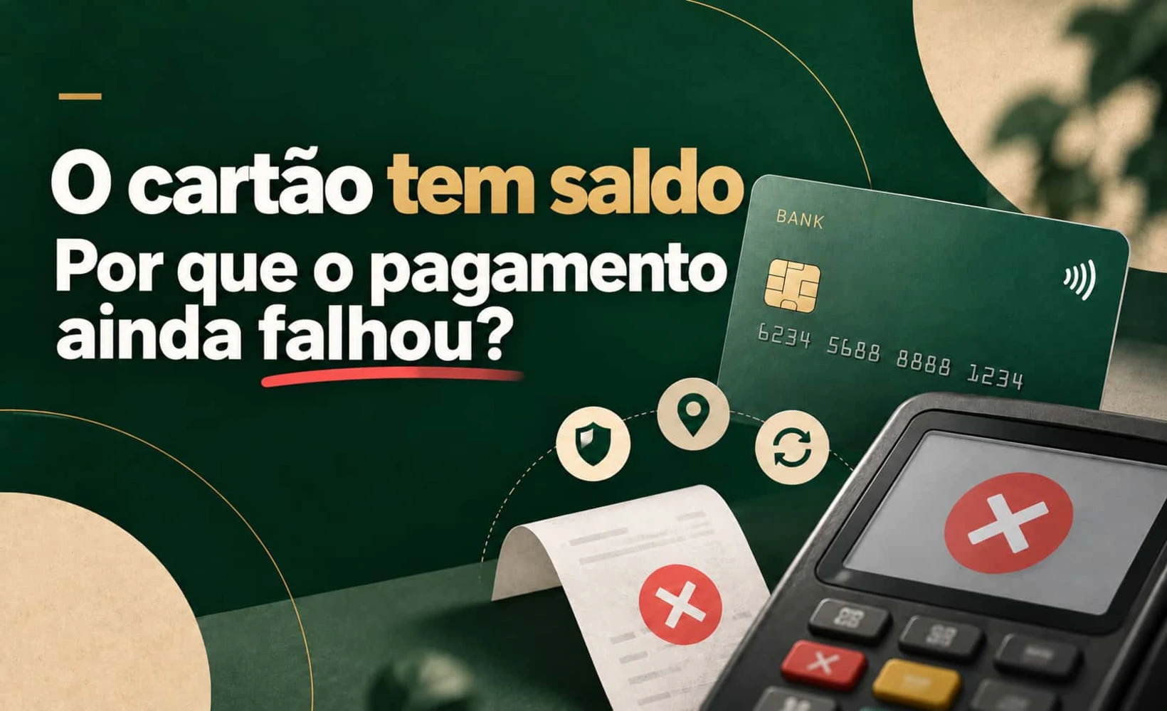 Ilustração de verificação de falha de pagamento com cartão U