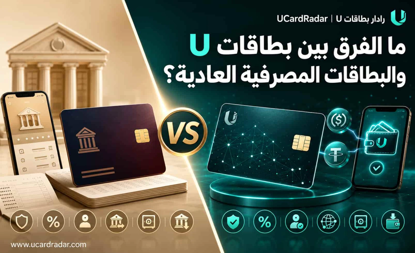 مقارنة بين بطاقة U والبطاقة المصرفية العادية