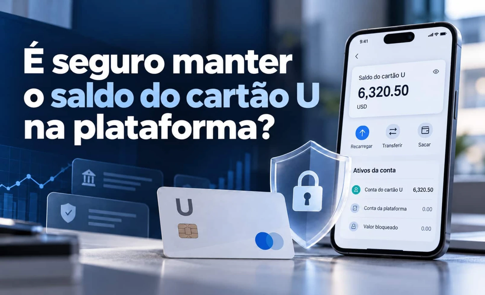 Ilustração de análise de risco da segurança do saldo do U Card