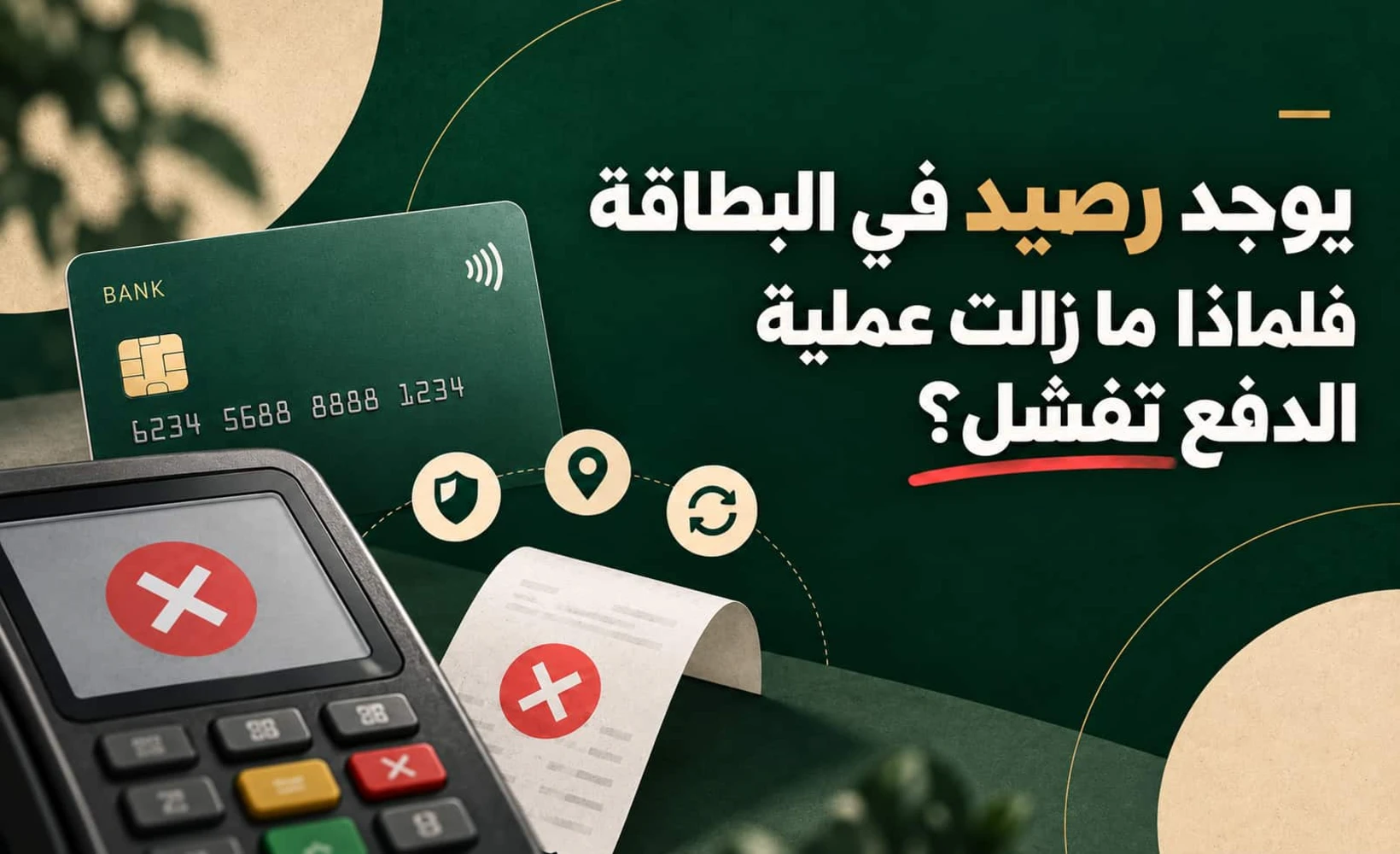 رسم توضيحي لفحص فشل الدفع ببطاقة U
