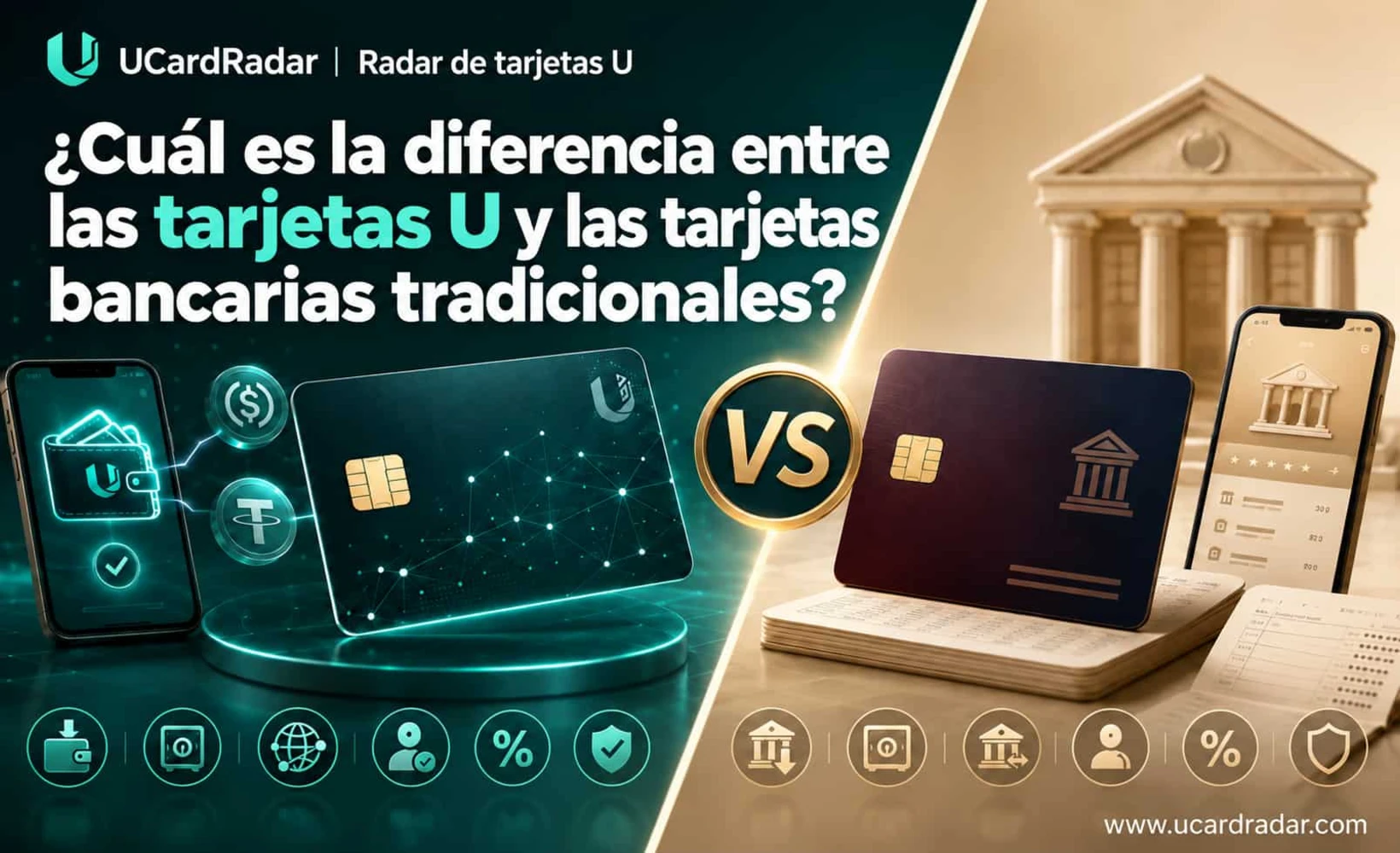 Comparación entre una tarjeta U y una tarjeta bancaria convencional