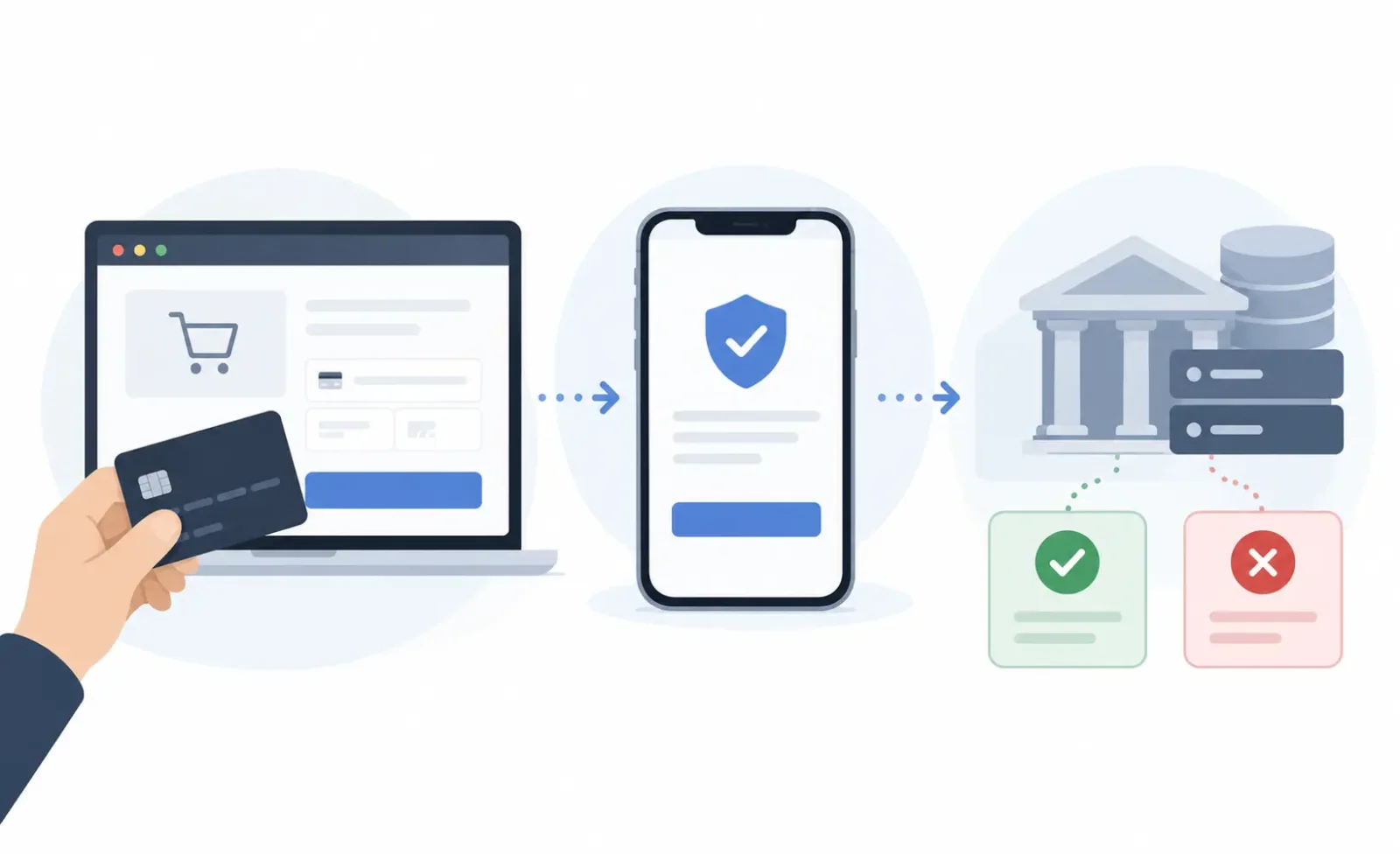 线上支付中的 3D Secure 身份验证与付款授权是两个独立环节，身份验证成功不代表交易最终获得批准。